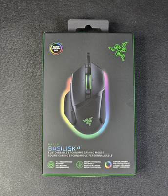 Razer Basilisk V3 Wired Gaming Mouse, RGB, 26000 DPI, 11-Button (Black)
