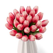 27PC Spring Artificial Tulips Flowers Real Touch Tulips for Valentines Day We...