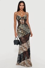 Gia Leopard Lace Mesh Maxi Dress-Fashion Nova|44077