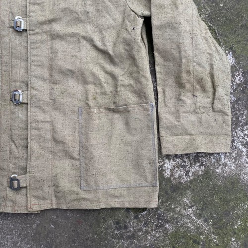 Vintage ussr military hunting work firemans heavy canvas metal clasp jacket - Afbeelding 2 van 11