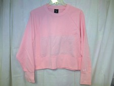 NIKE Dri-Fit CROP TOP Sweatshirt Pullover COTTON CANDY PINK size S