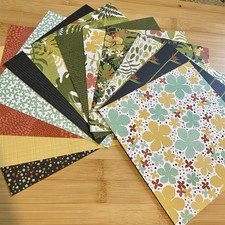 Stampin Up BOTANICAL GARDENS DSP 12 Sheets-6"x6" Double-Sided-New
