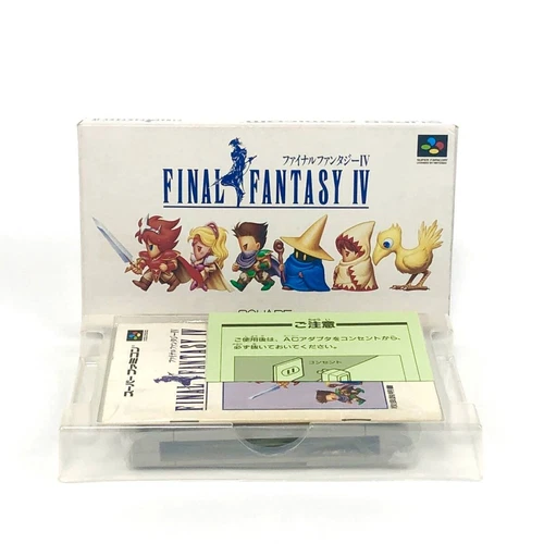 Super Famicom Final Fantasy Iv Box And Manual, Painful Square Nintendo Japan d3