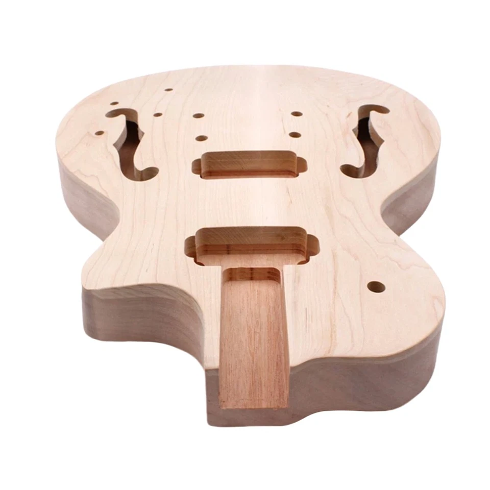 1set Guitar Kit Guitar Neck 22fret 24.75inch Guitar Body Mahogany Semi Hollow - Image 2 of 4