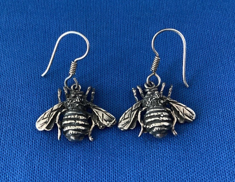 NEW Taxco Mexico 925 Sterling Silver Bumblebee Honey Bee Drop Earrings
