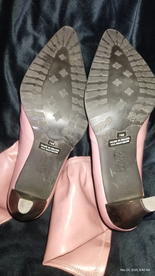 Botas de becerro de cuero sintético rosa/malva talla 7,5 FRANCO SARTO Foto 2 de 4