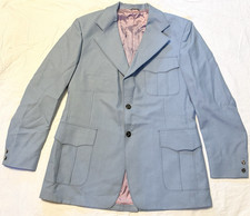 VINTAGE 70s 80s JC PENNEY Light Blue Sport Coat 44 Blazer Jacket Flap Pockets