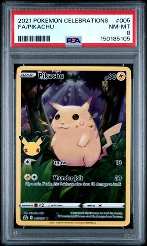 2021 POKEMON CELEBRATIONS #005 FULL ART/PIKACHU PSA 8