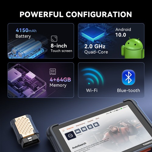 Thinkcar OBD2 Scanner ThinkScan 689BT Car System Diagnosis Scan Tool FREE Update - Foto 10 di 14