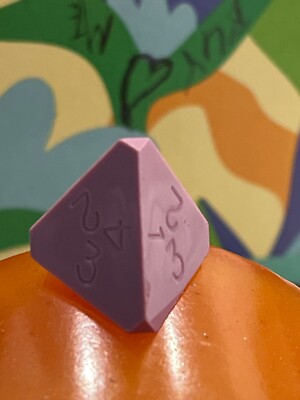 Vtg Gamescience opaque light purple uninked d4 rpg d&d dice 120723@