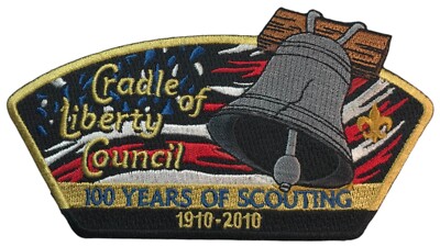 Cradle of Liberty Council PA 1910-2010 100 Years Of Scouting CSP GLD Bdr (SA812)
