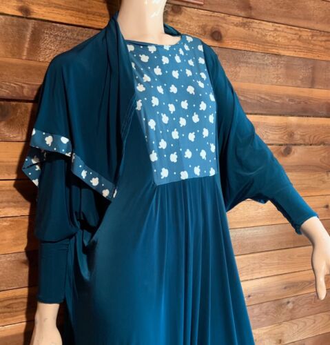 WOMEN'S GREEN SIZE LARGE KAFTAN with ATTACHED WRAP #14288 - Picture 7 of 10