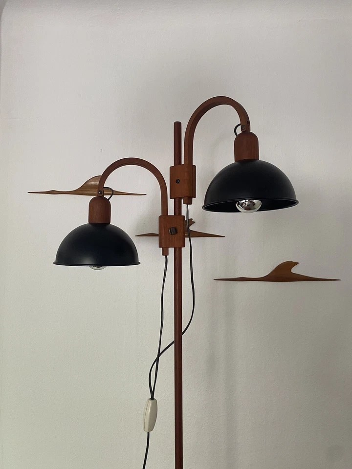 Teak Stehlampe Dänisch Design Domus 60er 70er Jahre Mid Century Danish Dänemark  - Bild 2 von 4