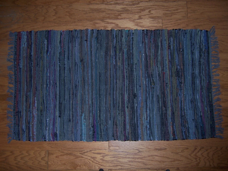 Sturbridge 24 x 72 in Rag Runner in Denim Blue, 100% Cotton Hand Woven Throw Rug - Изображение 2 из 2