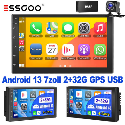 DAB+ 7'' Android 13 Autoradio GPS Navi mit Rückfahrkamera Doppel 2 DIN Bluetooth