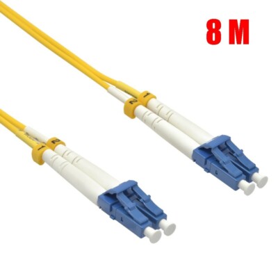 8M LC UPC to LC UPC Duplex Single Mode 9/125 Fiber Optic Optical Cable OFNR