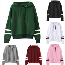 Women Ladies Girl Long Sleeve Hoodie Sweatshirt Pullover Blouse Casual Sport Top