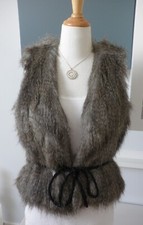 Mango Weste Fell Kunstpelz Fake Fur Kunstfell grau braun schwarz 38 M NEU NP 70€