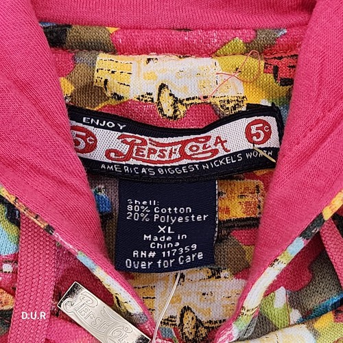 NWT Pepsi Cola Hooded Sweater Girl's Multicolor Full Zip Jacket Pocket - Picture 2 of 19