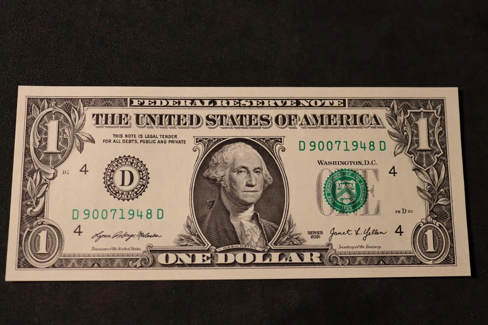 ONE DOLLAR FANCY BIRTHDAY/ANNIVERSARY NOTE [SEPT 7, 1948]  SN # D 90071948 D - Image 2 of 3