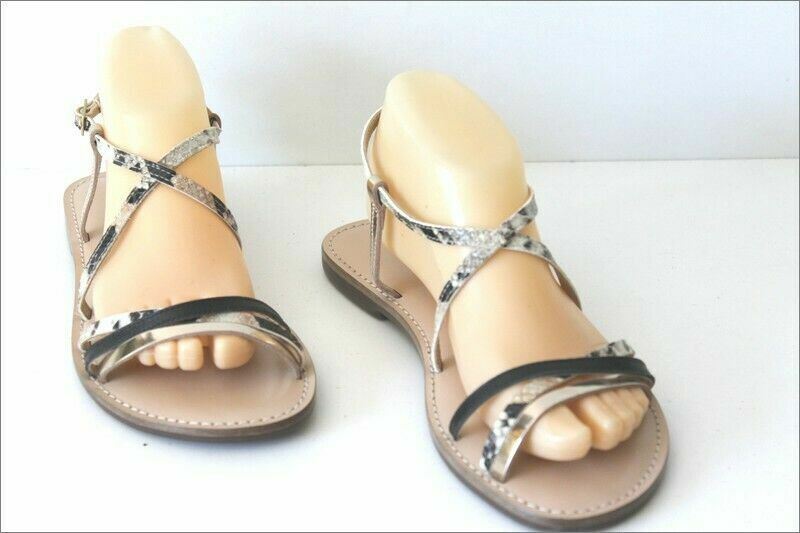Sandales Talons Hauts Serpent Verni Boot Shop - Doublure Cuir - Taille 38 - TBE