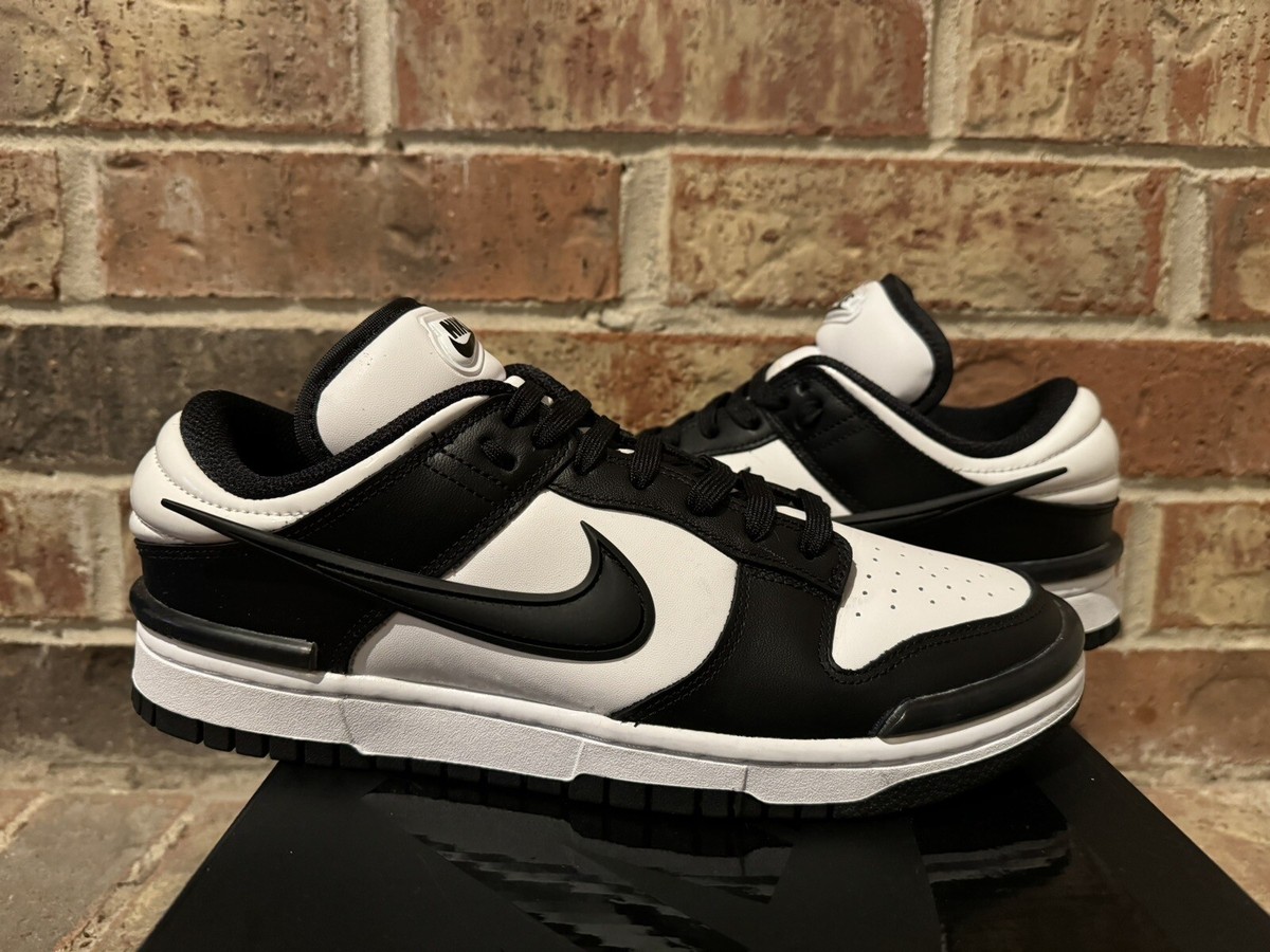 New 10 Nike Dunk Low Twist Panda Black White Sneaker Skateboard