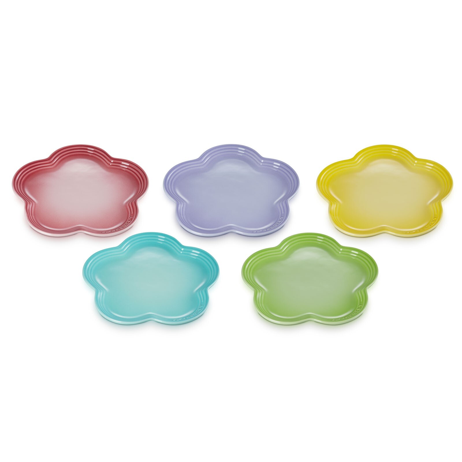 Le Creuset Flower plate LC Set 5 pieces colorful Serving plate Diameter