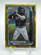 2024 Bowman Chrome Prospects Yellow Mojo Refractor Ryan Burrowes /65 White Sox