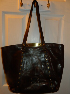 NEW Patricia Nash Brown Large Tote Italian Distressed Leather Shoulder Bag Purse