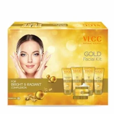 VLCC Natural Gold Radiance Facial Kit 250g Nourish Revitalize Natural Complexion