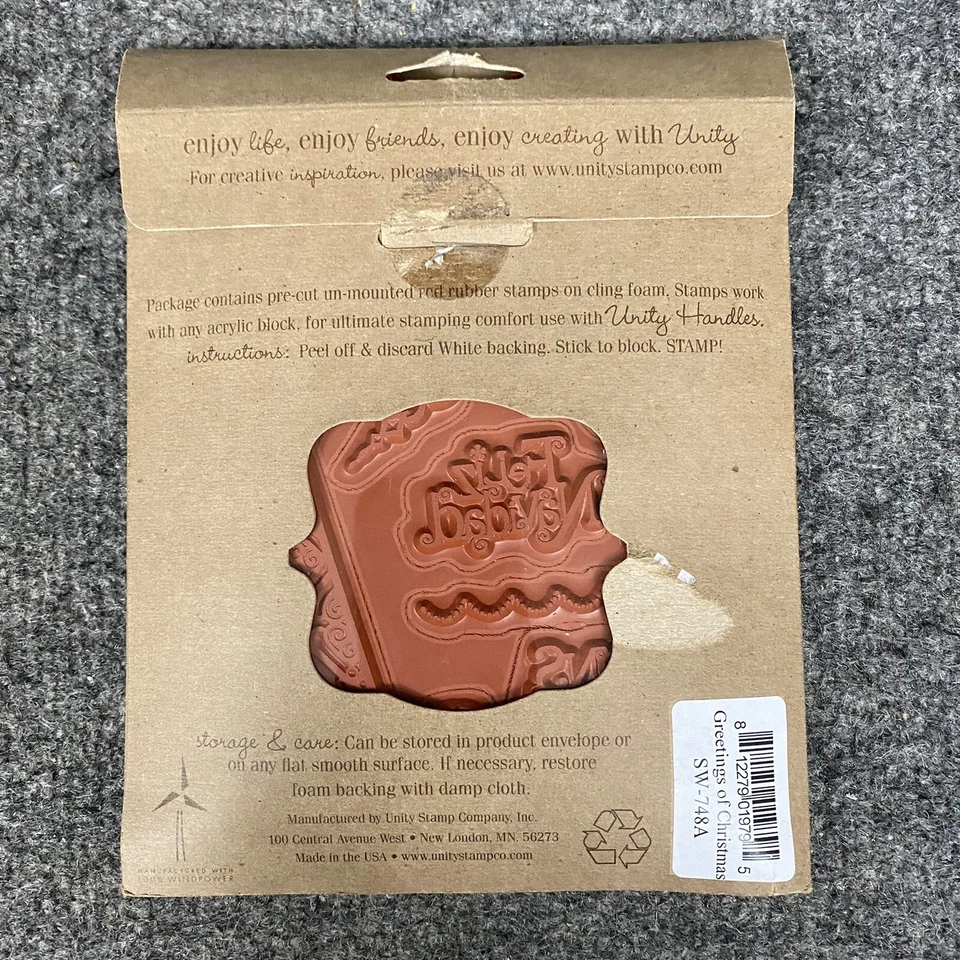 Unity Stamp Company Greetings Of Christmas Unmounted Rubber 17 Stamp Set NEW - Image 3 of 4