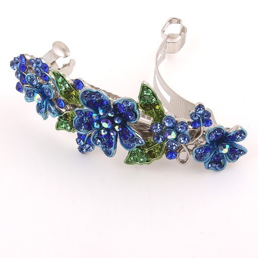 Barrette Cheveux Fleur Cristal Silver Ton, Strass Argenté, Accessoire Neuf