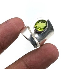 Peridot Gemstone 925 Sterling Silver Ring Handmade Jewelry Ring Gift For Love