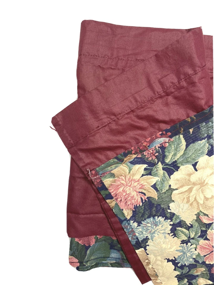 2 Cenefas Cortinas Vintage Estampado Floral Púrpura Hecho a Mano Par Personalizado  Foto 2 de 4