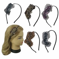 Thin Black Metal Headband with Leopard Design