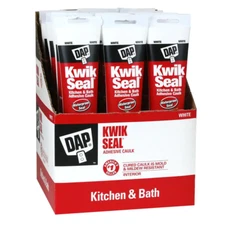 Kwik Seal 5.5 Oz. White Kitchen and Bath Adhesive Caulk (12-Pack)