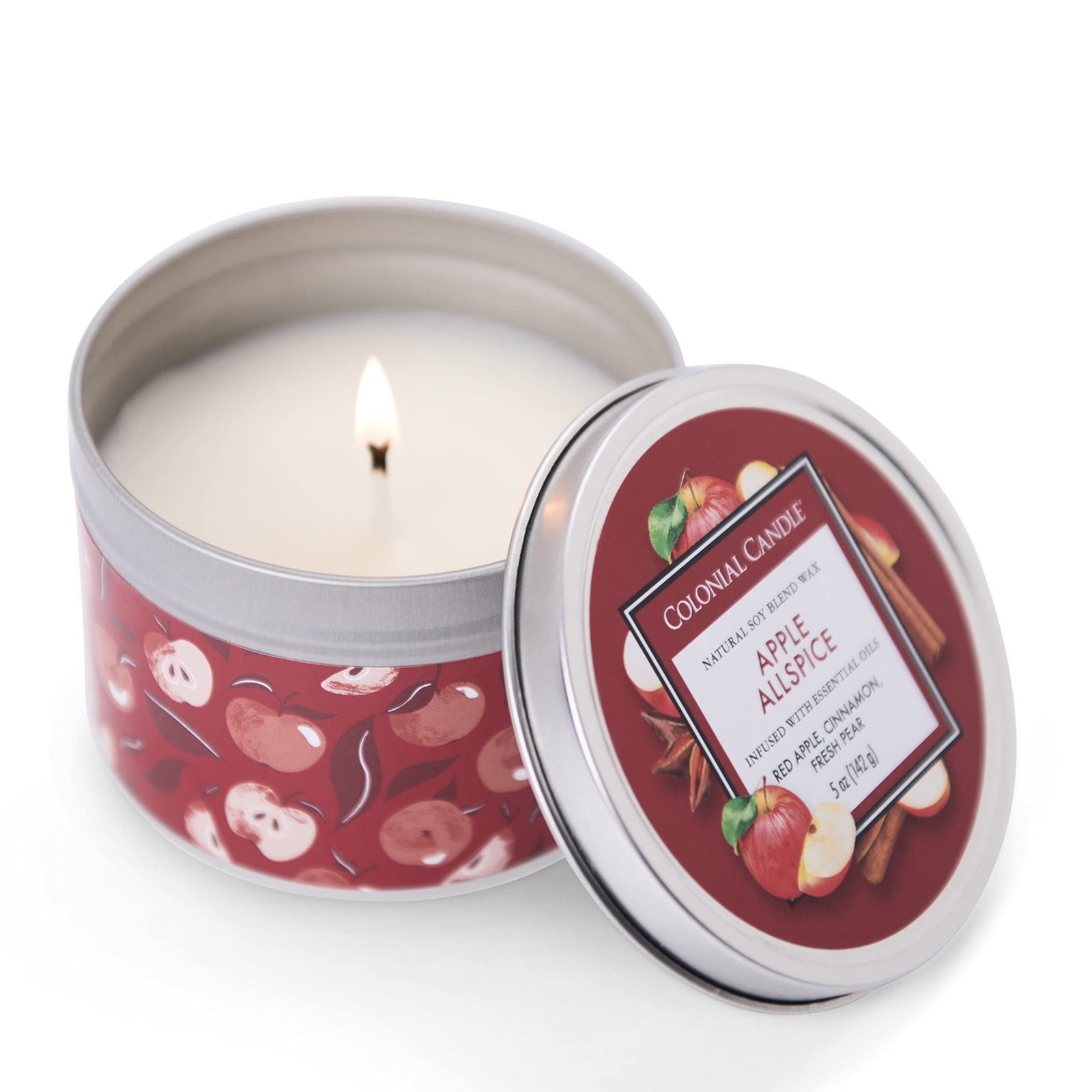 Apple Allspice Scented Tin Candle, Classic Collection, 5 oz - Up to 36 Hours ...