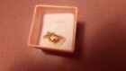 Size 6 Heart Shape tiny Red Stone Ladies New Fashion Costume Gold Tone Ring