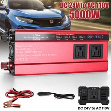 Peak 5000W Sine Wave Power Inverter DC 24V to AC 110V Converter LCD Display