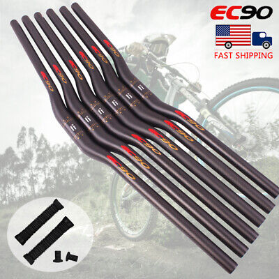 EC90 Carbon Fiber Handlebar 31.8/25.4mm Mountain Road Bike Riser Flat Bar Grips 
