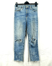 BDG Urban Outfitters GIRLFRIEND Blue DISTRESSED/DESTROYED Stretch Denim JEANS 25