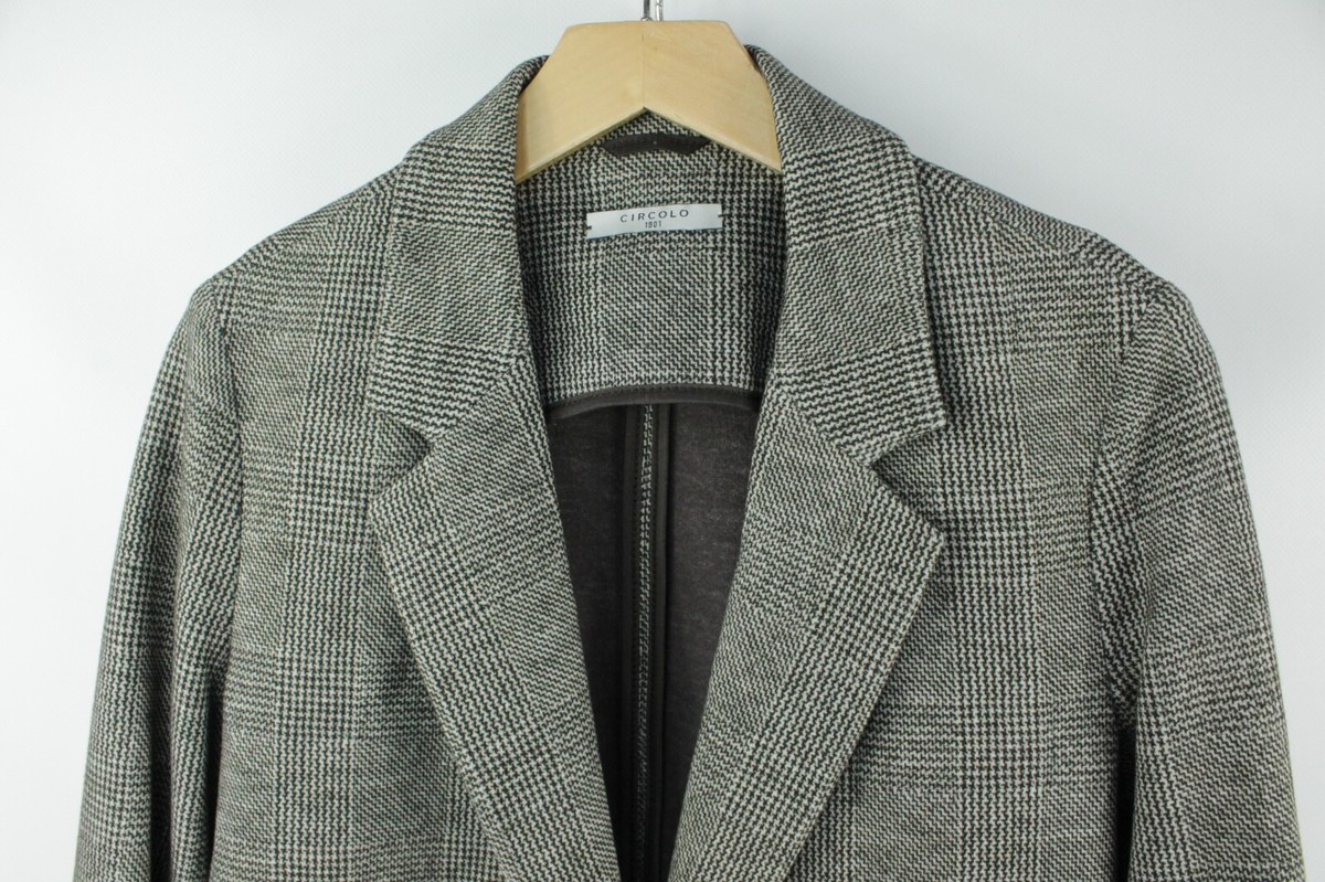 ジャケット CIRCOLO 1901 Women Jackets FD3382447 BLUE Circolo 1901 Soft Stretch Cotton Plaid Blazer Jacket Women's
