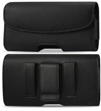 Horizontal Leather Cell Phone Pouch Wallet Case Holder Belt Clip Holster Cover