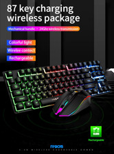 Wireless and Rechargeable RGB Keyboard and Mouse set for Office or Game