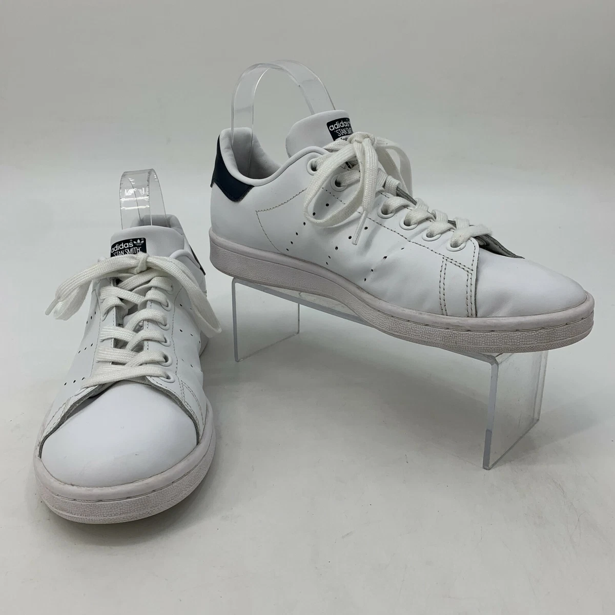 Adidas Stan Smith Sneakers Mens 7.5 White Navy Blue Leather Low Top  Athletic | Ebay