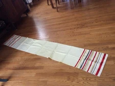 TABLE RUNNER By AMAN 14” x 90” Beige w/ Satin Stripes NWOT