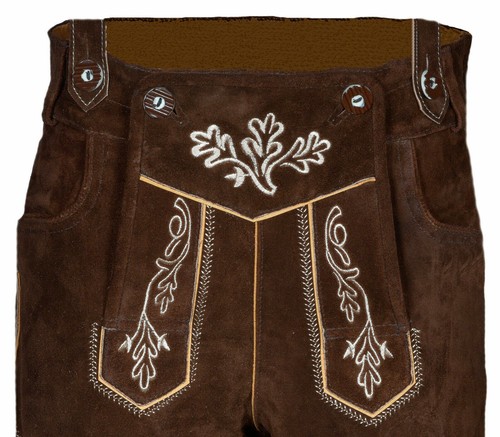 lederhosen bavarian Bundhosen oktoberfest trachten UK WAIST 36  Knee length - Picture 6 of 6