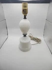 Vintage Milk Glass Hobnail, Night Table Lamp-Works Great