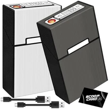 roygra Cigarette Case with Lighter for 85mm King Size, Rechargeable 20 Capacity