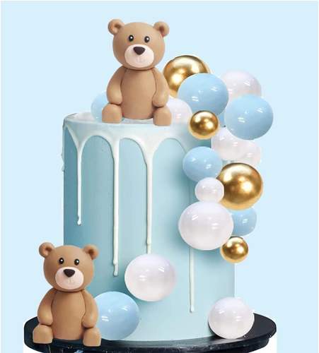 Baby Bear Cake Topper Blue Ball Cake Decor for Boy (Blue Ball 2Bears Set) - Picture 8 of 12